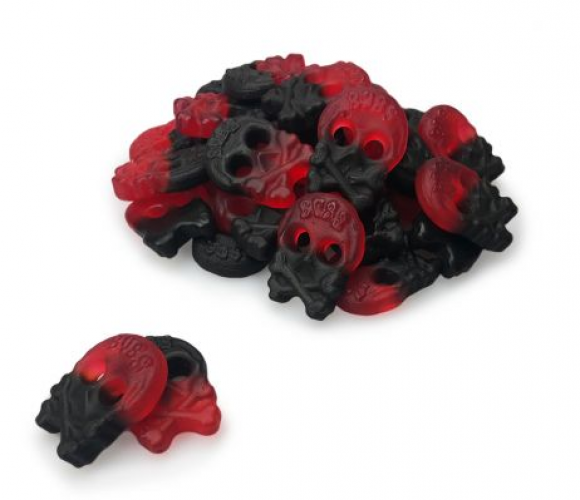 BubsRaspberryLicoriceMiniSkulls200gram