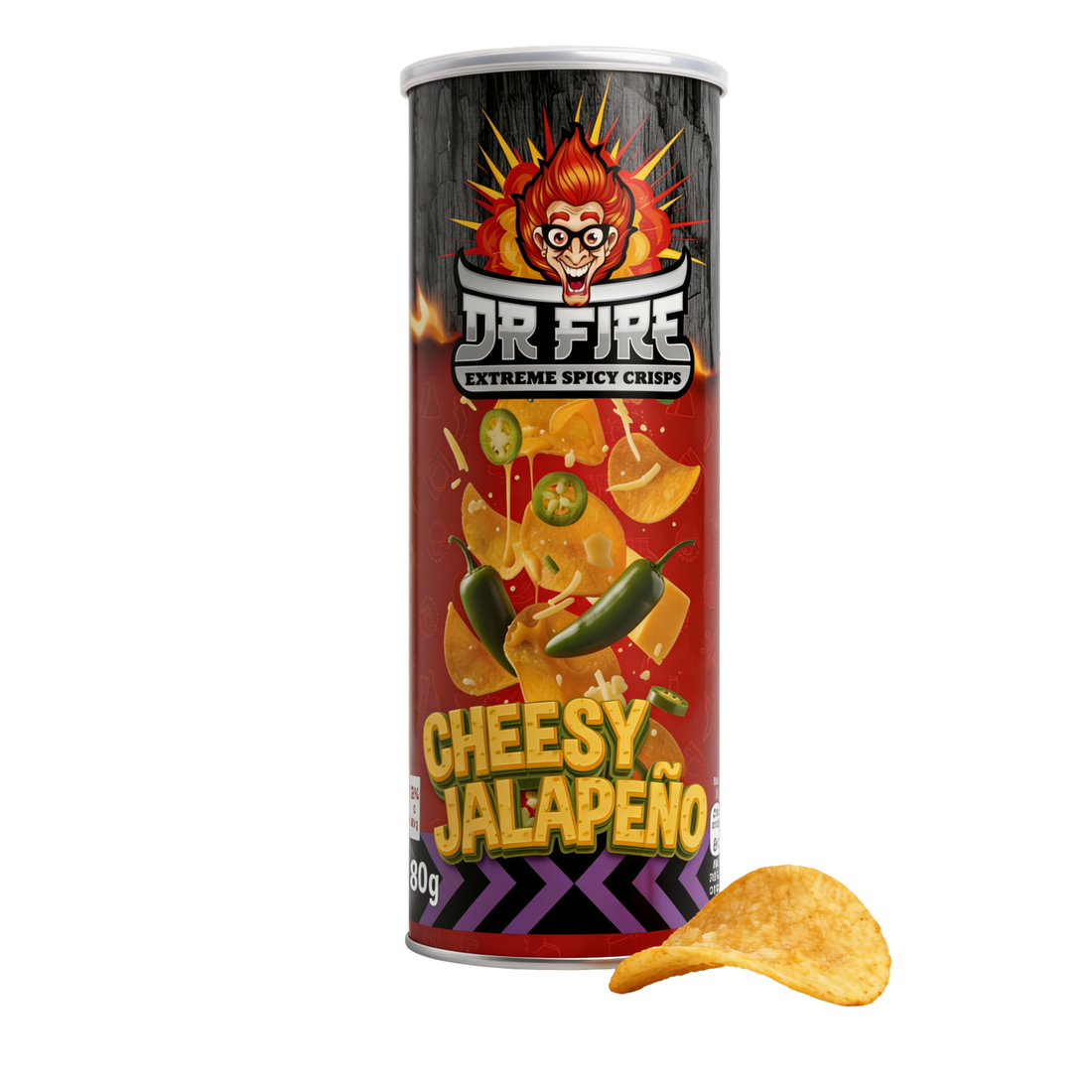 Dr. Fire Chips Käse-Jalapeño 80 g.