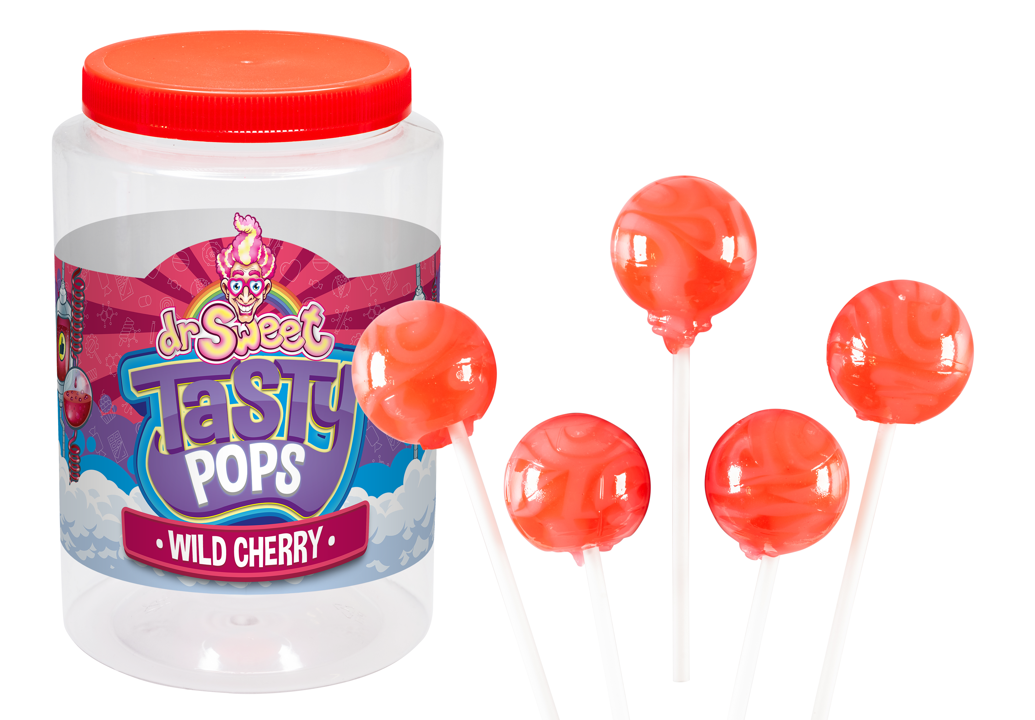 Dr. Sweet Tasty Pop Wild Cherry 70 Stück