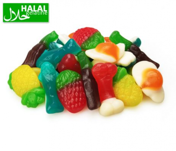 Jake Jelly Mania Classic Mix heerlijke, glutenvrije, snoepjes van Jake. Deze Jelly beans hebben verschillende vormen zoals een Aardbeien, botten, eieren, ananas, haaien.