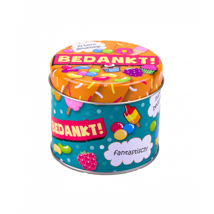 Gefüllte Bonbondosen - Danke und 250 Gramm